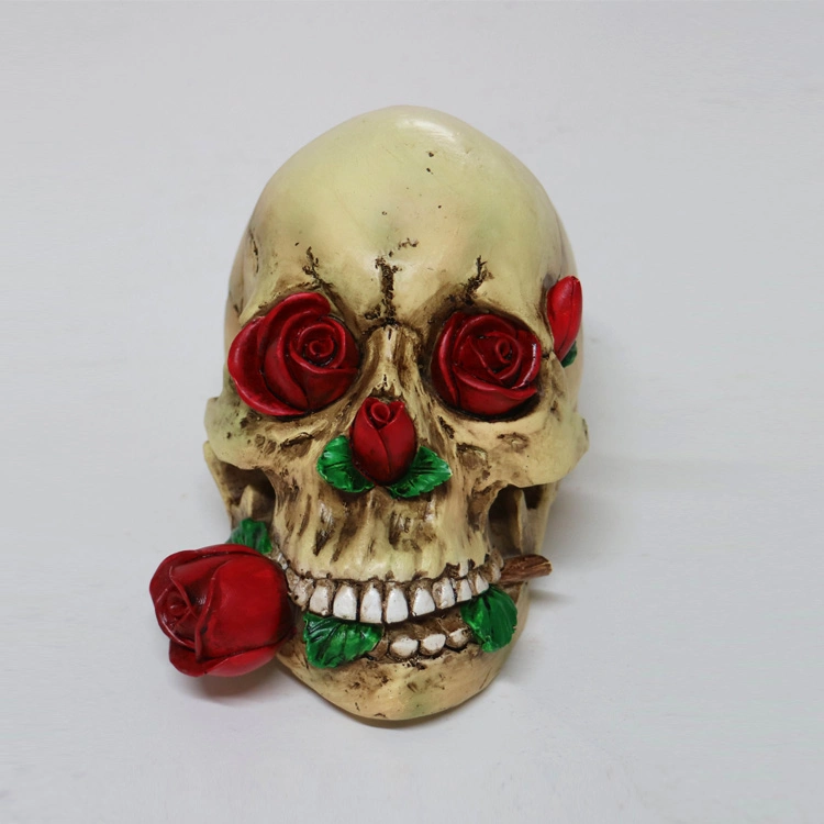 Wholesale White Skull Statue Resin Skull Head Sculpture Halloween Decoration Ornaments Craft Gifts