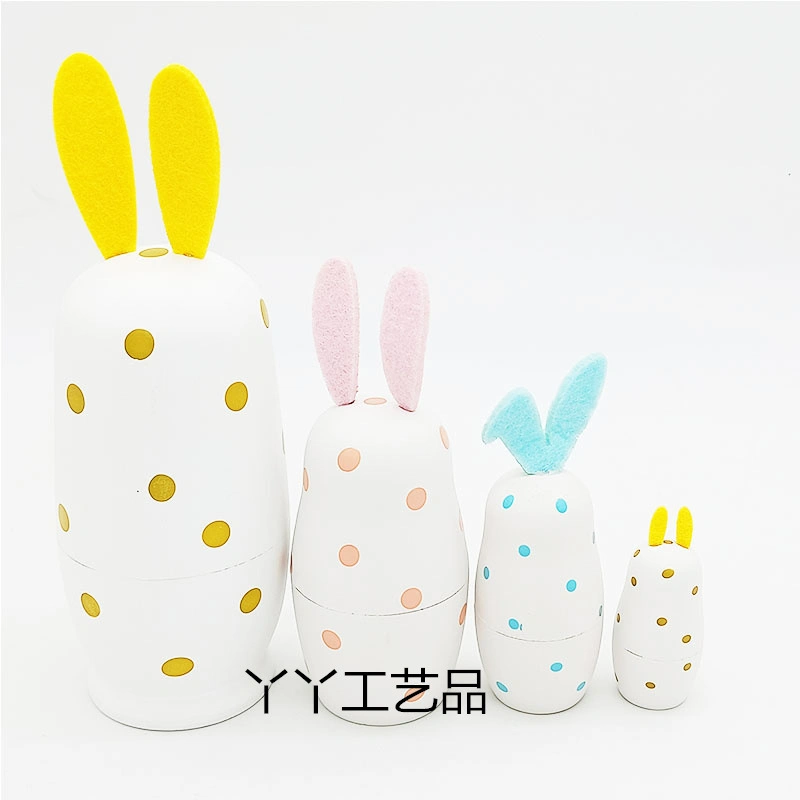 Easter Wooden Craft Bunny Toys Rabbit Decoration Christmas Gift Easter Egg Kids Promotional Gifts