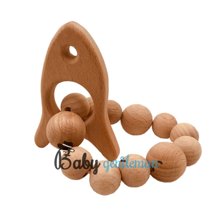 Top Sale Safe Flower Shape Wooden Beads Teething Toys for Infant Z08180K