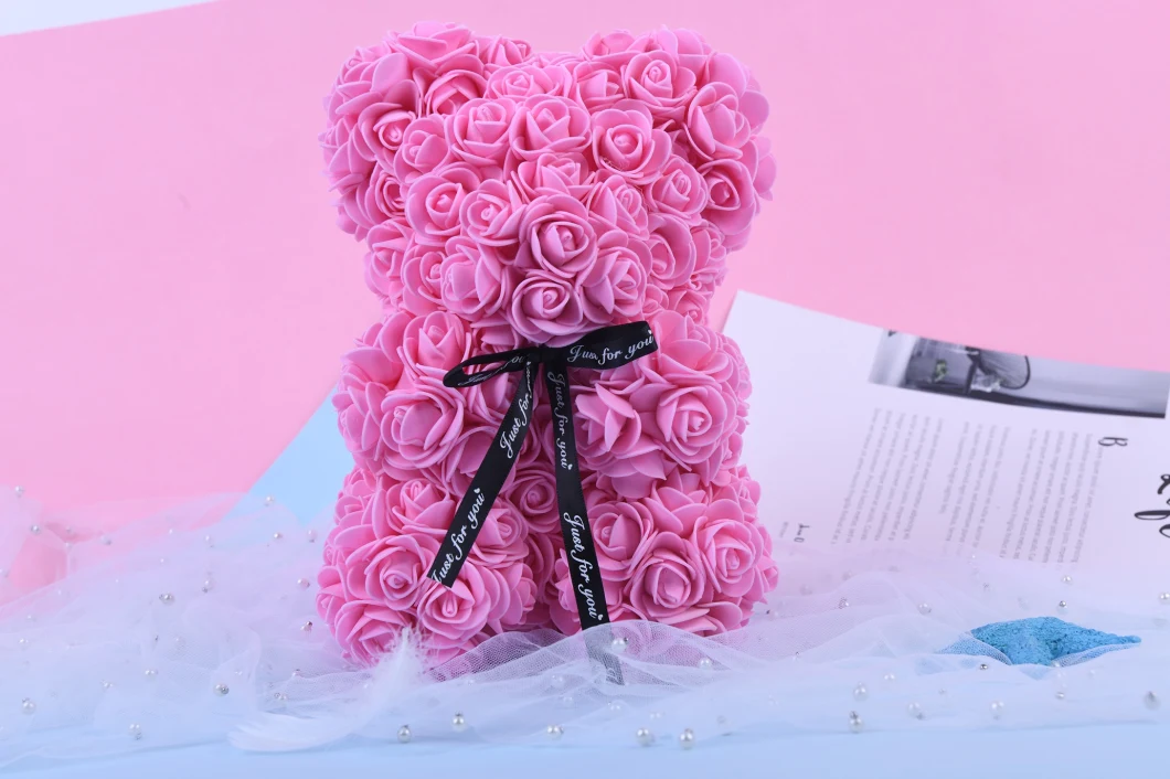 Valentine Festival Gift Handmade Rose Teddy Bear of Foam Rose