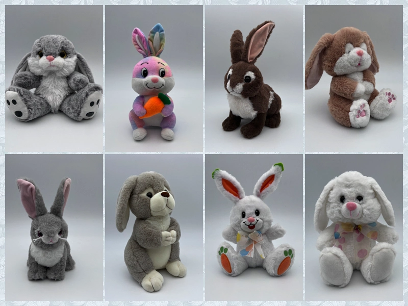 Easter Day Gifts Lovely Cartoon Long Ears Soft Rabbit Toys Wholesale Bunny Stuffed Toys Pink Plush Rabbit for Kids