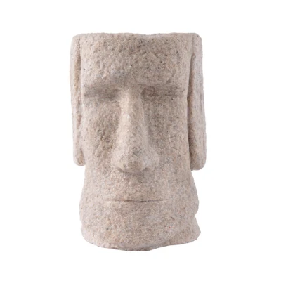 ヴィンテージ砂岩彫刻イースター島石像樹脂ペンホルダー樹脂装飾品卓上工芸家の装飾ギフト